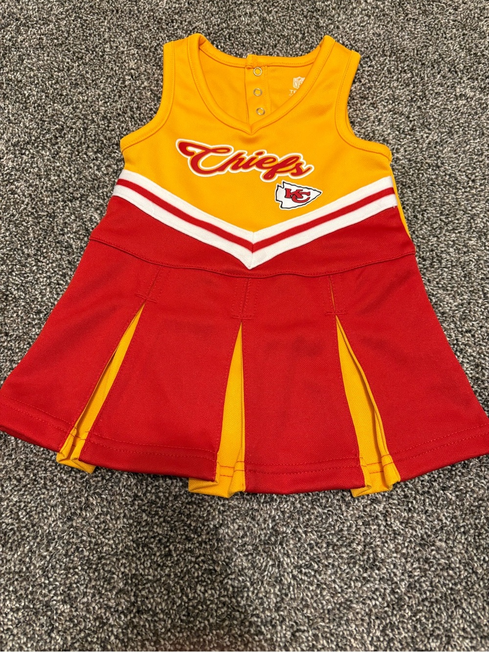NFL Kansas City Chiefs Toddler Cheer Dress in Red and Gold